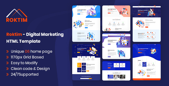 Preview image for Roktim - Digital Marketing Agency Responsive HTML5 Template
