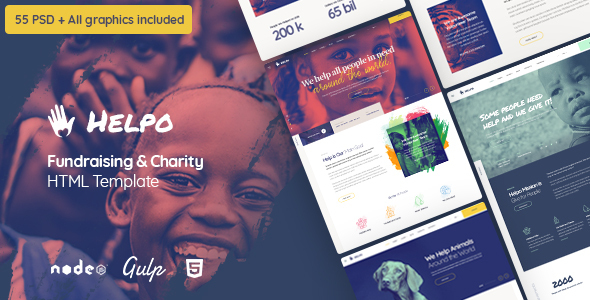 Preview image for Helpo | Fundraising & Charity HTML Template