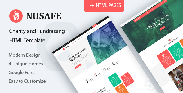 Preview image for Nusafe - Charity HTML Template