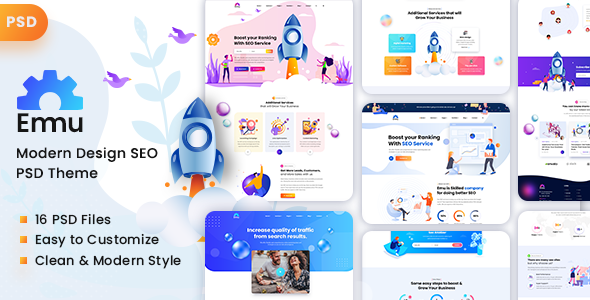 Emu - SEO Digital Marketing Agency PSD Template