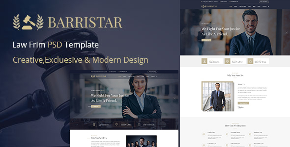 Barristar - Law PSD Template