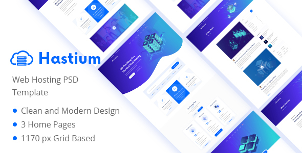 Preview image for Hastium - Web Hosting and Domain PSD Template