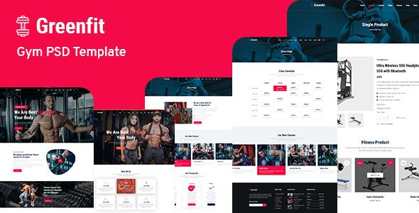 Product preview supplied for Greenfit - Fitness and Gym Template