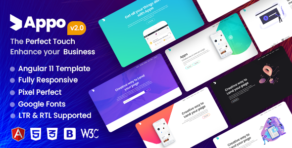Preview image for Appo - Angular App Landing Page