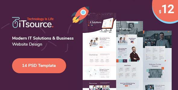 iTsource - IT Solutions & Services Website Design PSD Template