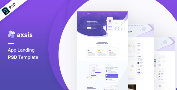 axsis – App Landing PSD Template