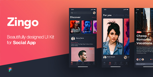 ZINGO - Social UI Kit for Figma