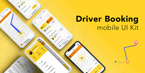 Driver Booking UI Kit for Adobe XD