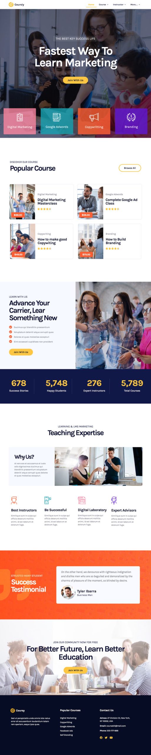 Coursly | Education & Offline Course Elementor Template Kit