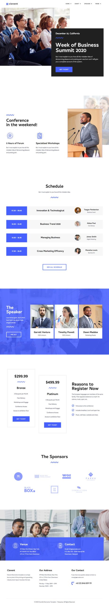 Clevent | Event & Conference Elementor Template Kit