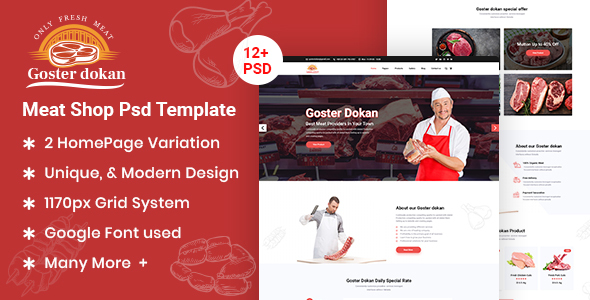 Goster Dokan - Meat Shop PSD Template