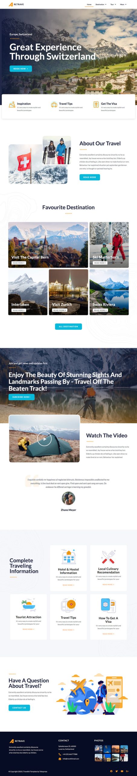 Retrave | Travel & Tour Agency Elementor Template Kit