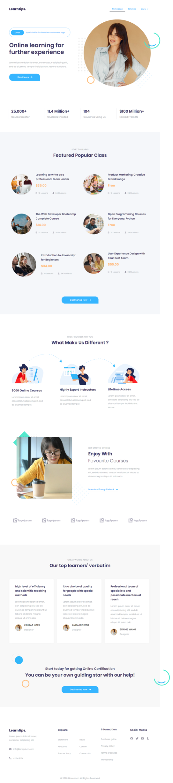 Learnera | e-Learning, School & University Elementor Template Kit