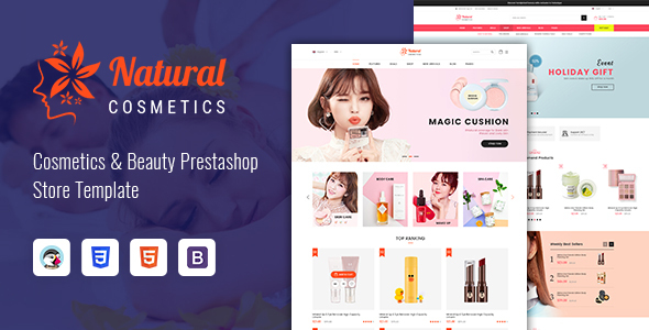 Natural - Cosmetics and Beauty Prestashop 1.7 Theme product preview