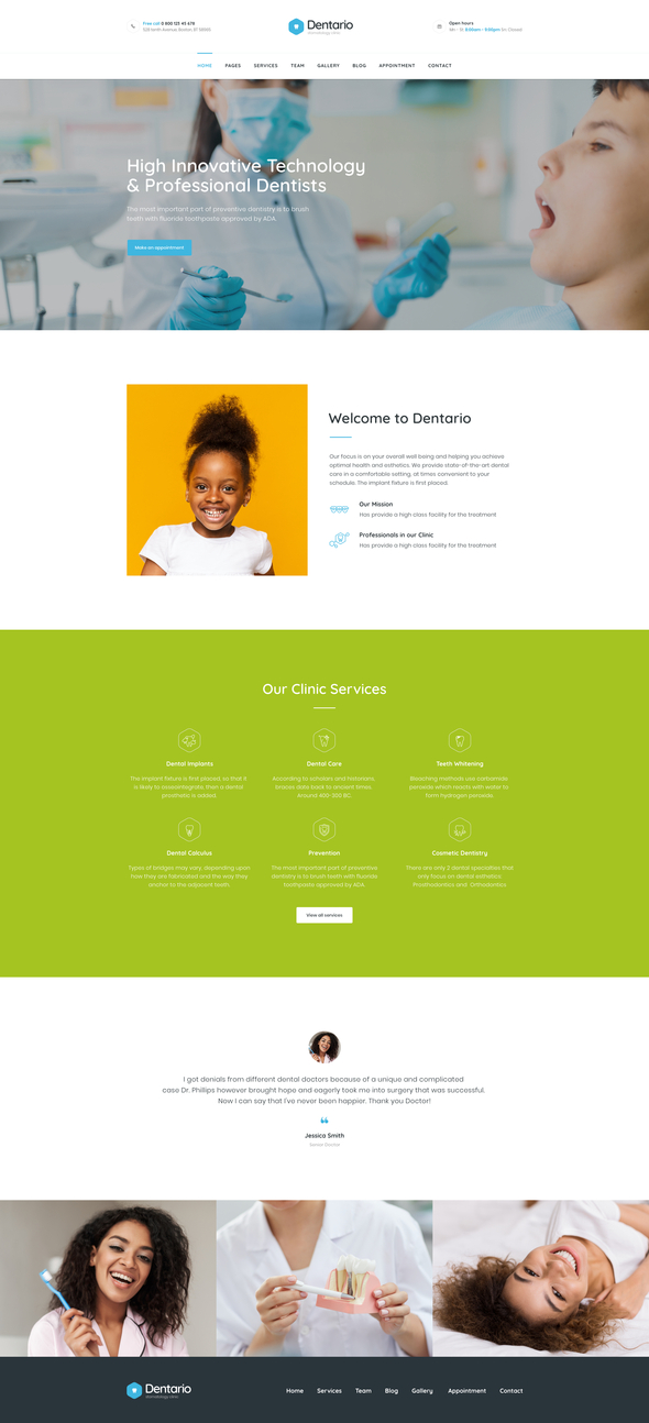 Dentario - Dentist & Medical Elementor Template Kit