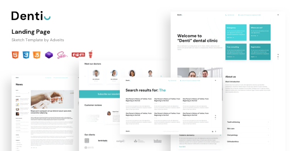 Product preview supplied for Denti - Landing page HTML Template
