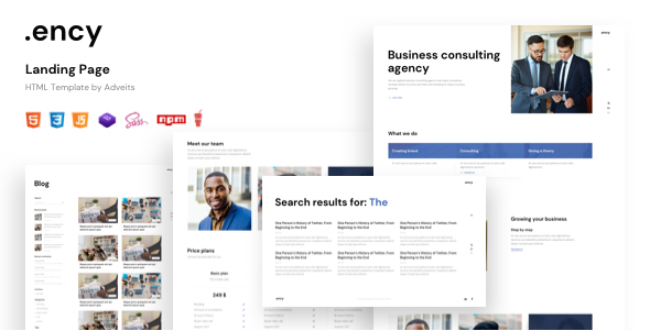 Ency - Landing Page HTML Template product preview