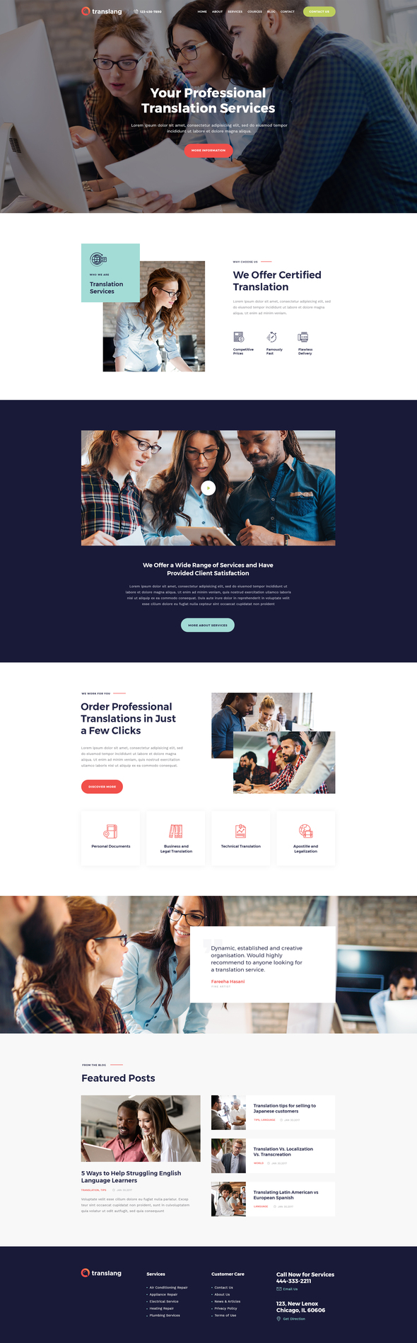 Translang -  Language Courses & Translation Services Elementor Template Kit