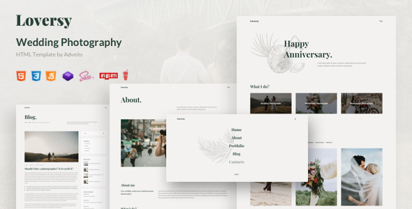 Loversy - Wedding Photography HTML Template listing image