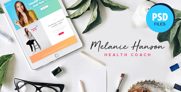 Melanie Hanson - Health Coach Blog & Lifestyle Magazine PSD Template