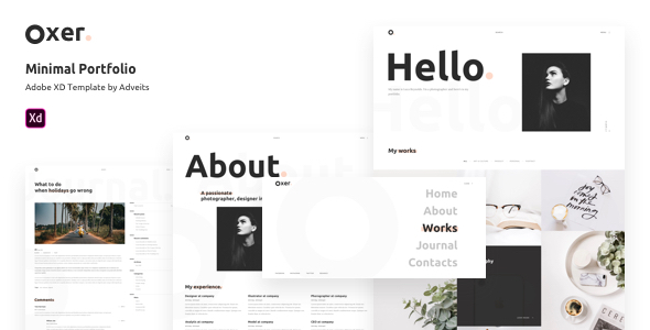 Oxer - Minimal Portfolio Adobe XD Template