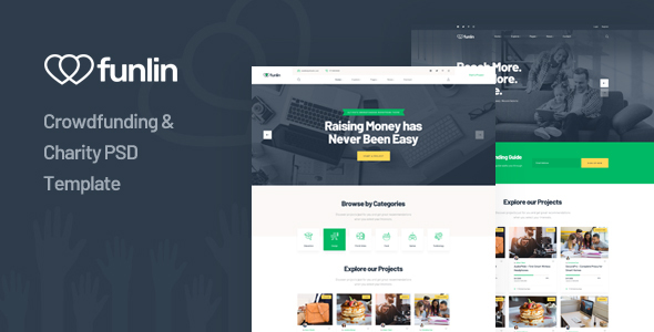 Funlin - Crowdfunding & Charity PSD Template