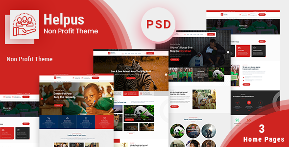 Helpus - NonProfit Charity PSD Template