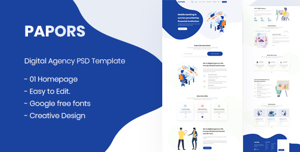 Papors- Digital Agency PSD Template