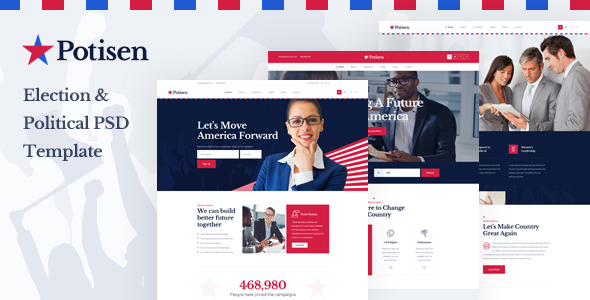 Potisen - Election & Political PSD Template product preview