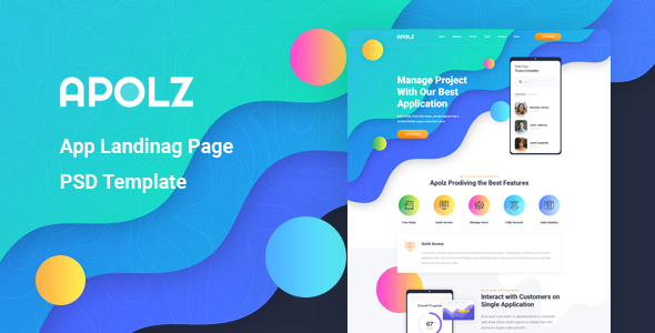 Preview image for Apolz - App Landing Page PSD Template