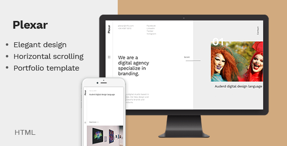 Plexar - A Portfolio and Agency Template listing image