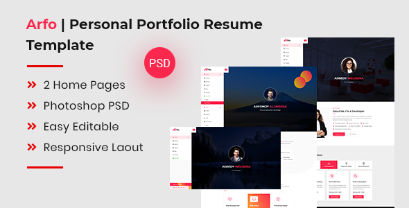 Arfo | Personal Portfolio Resume Template