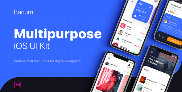 BARIUM - Multipurpose UI Kit for Adobe XD