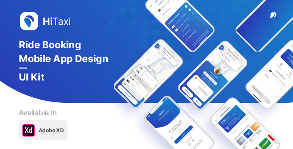 Product preview supplied for HiTaxi - Adobe XD UI Kit for Mobile App