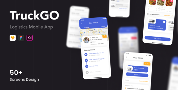 Product preview supplied for TruckGo - Logistics Mobile App