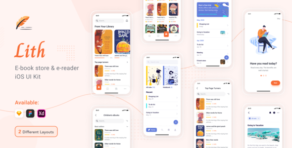 Lith - E-book store & E-reader App UI Kit