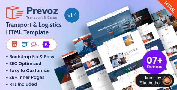 Preview image for Prevoz - Transport & Logistics Bootstrap 5 Template
