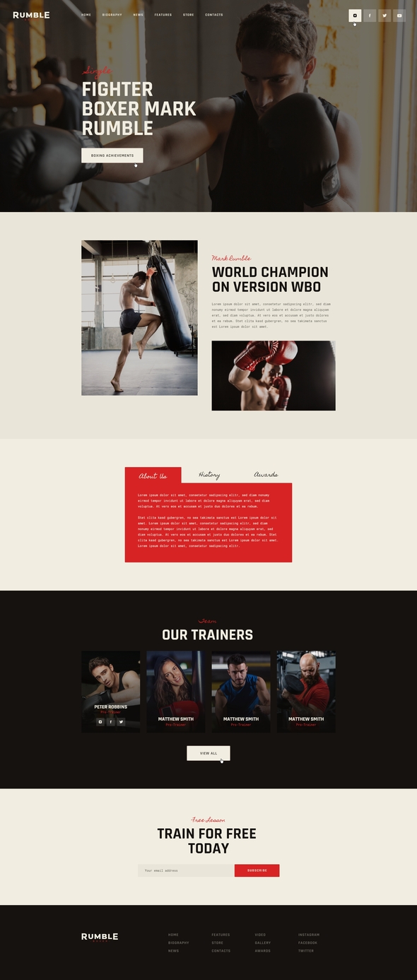 Rumble - Boxing, MMA & Fighting Elementor Template Kit