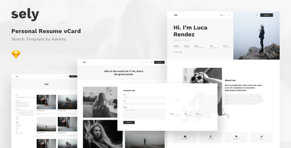 Sely - Personal Resume vCard Sketch Template listing image