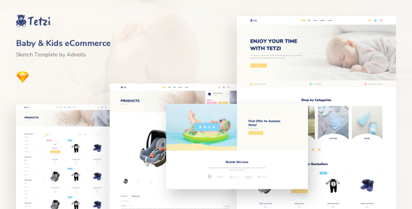 Preview image for Tetzi - Baby & Kids eCommerce Sketch Template