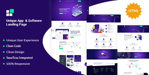 Nicksa App Landing and Sass Template