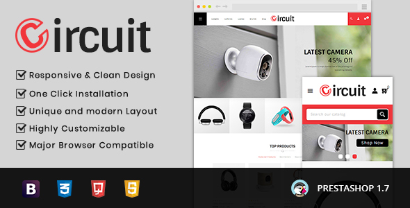Circuit - Electronic Store Prestashop 1.7 - 9.x Responsive Theme product preview