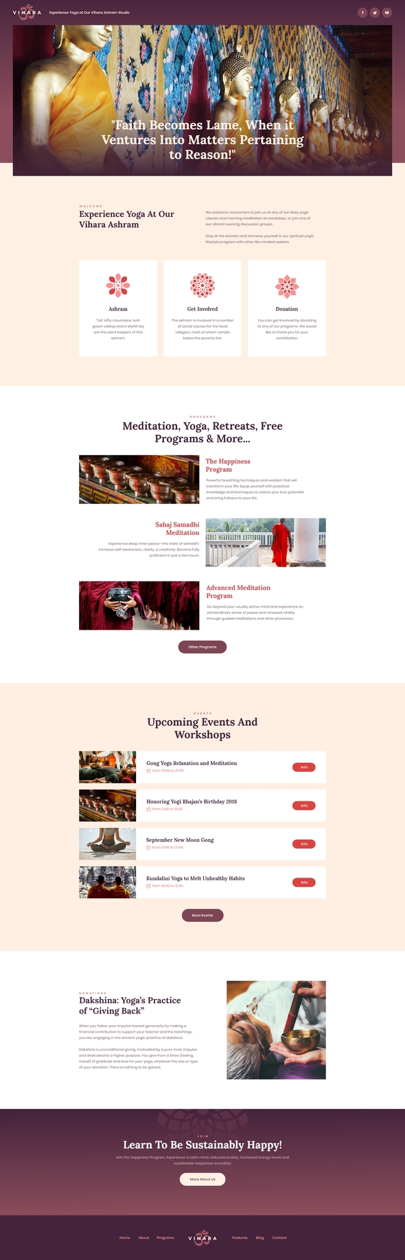 Vihara - Ashram & Oriental Buddhist Temple Elementor Template Kit