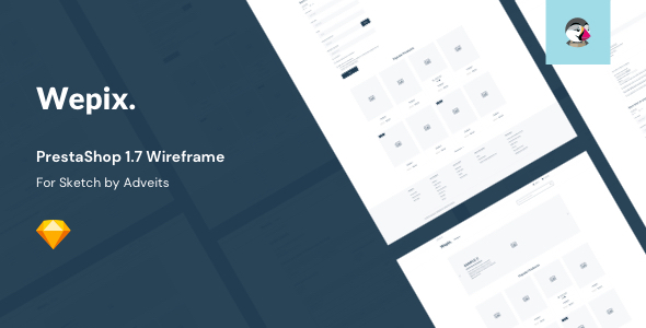 Wepix - PrestaShop 1.7 Wireframe for Sketch