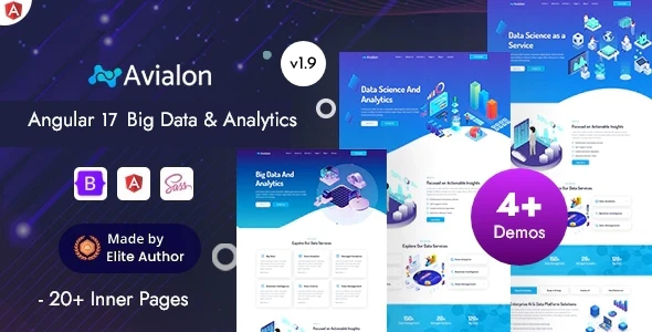 Avialon - Data Science & AI Big Data Angular 17+ Template