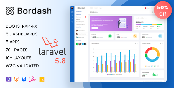 Bordash - Laravel Admin Template
