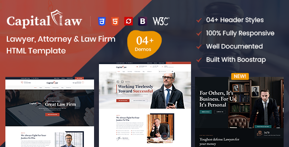 Product preview supplied for CapitalLaw – Lawyers Attorneys and Law Firm HTML Template