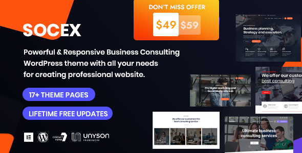 Socex - Business consulting & Finance WordPress theme listing image