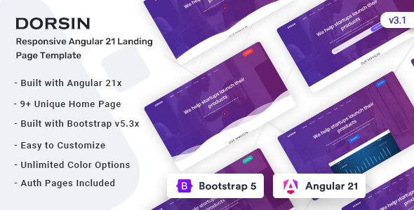 Dorsin - Angular 21 Landing Page Template