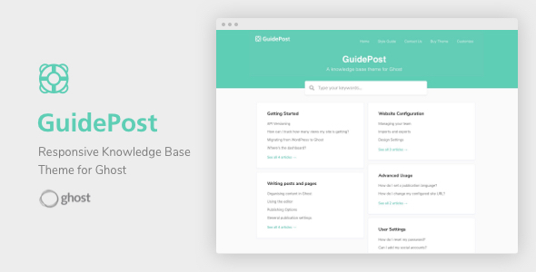 GuidePost - A Responsive Knowledge Base Theme for Ghost